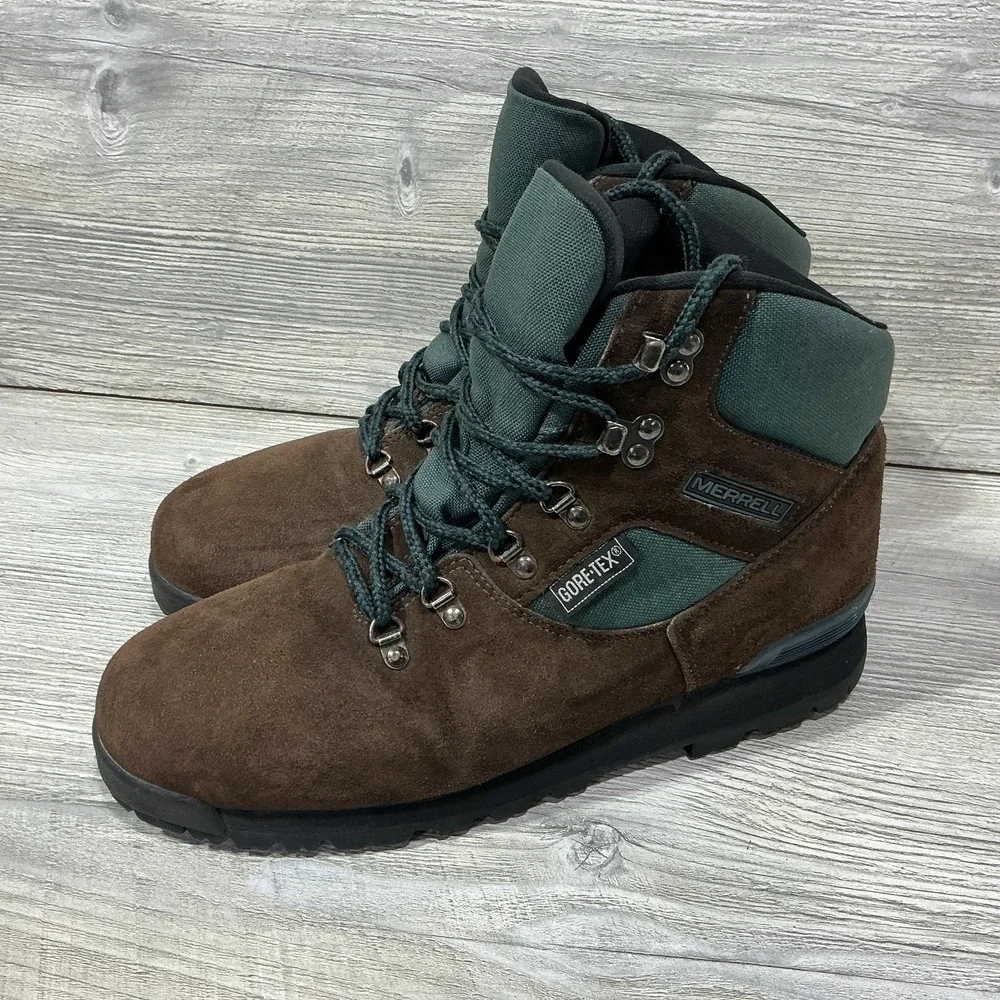 VTG 12/94 Merrell Nova GTX II Hiking Boots US 10 Men's Brown Green Outdoor Boot